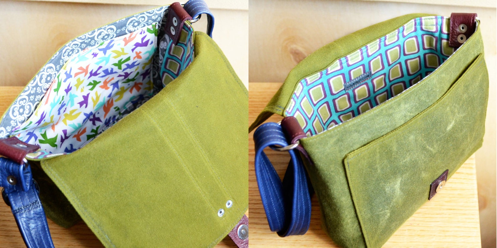 Crossbody Everyday Purse Waxed Canvas Leather Bag Womens Etsy