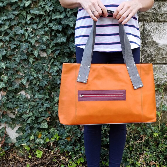 Leather Tote Bag Laptop Work Bag for Everyday Use Stylish Etsy