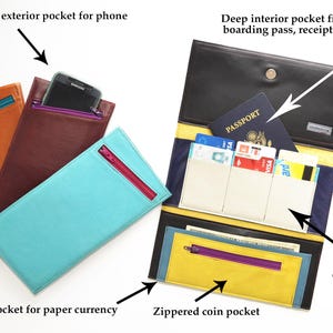 Leather Clutch Wallet With Phone Pocket, Passport Holder, Birthday Gift for Her the Stella ...