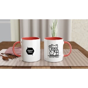 Maneki Neko Mug Japanese Lucky Cat Fortune Coffee Cup Kawaii Ceramic Tea Mug Japan