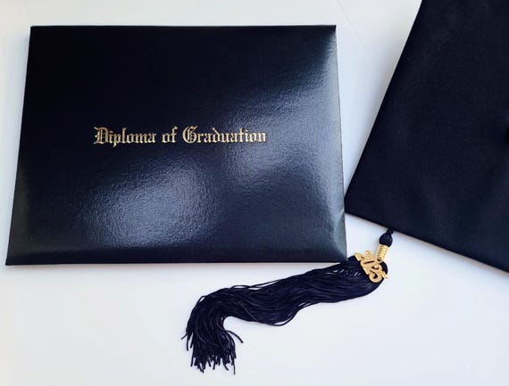 Custom High School NOVELTY Home School Diploma PHYSICAL COPY embossed gold seal Graduation Certificate Keepsake personalized w Diploma Cover