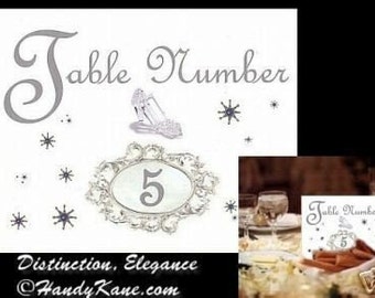 qty 20 Wedding Cinderella Place Table Number ring cards favors