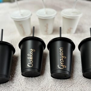 Personalised Name Cold Cup 16oz | Cup With Lid and Straw | Kids Party | Bridesmaid | Flower Girl | Birthday | Name Cup