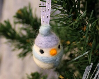 Snowman Felt Christmas Ornament - Needle Felted Cute Snowman Tree Ornament - Felted Classic Holiday Miniature Ornaments