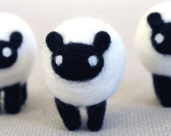 Needle Felted Herd of 3 Sheep or Lambs - Made to Order - Felt Sheep - Sheep Art - Sheep Figurines