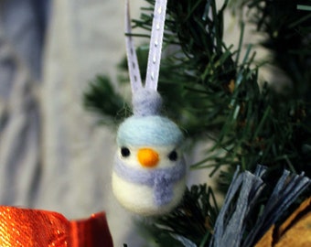 Snowman Felt Christmas Ornament - Needle Felted Cute Snowman Tree Ornament - Felted Classic Holiday Miniature Ornaments