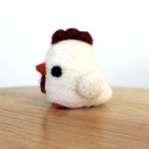 Needle Felted Chicken Hen Figurine - Made to Order - Cute Felt White Chicken Miniature Art - Felted Bird - Farm Animal Figure