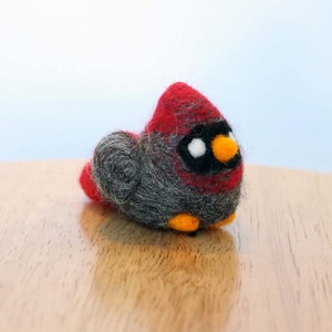 Needle Felted Female Cardinal Bird Soft Sculpture - Made to Order - Felt Cardinal Art Doll - Felted Cardinals - Female Cardinal