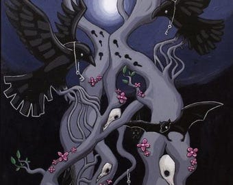 Art Prints - Kunstwerk von Karen Watkins 8x10 - Pop Surreal Fantasy Wandkunst - Rabe Wohnkultur