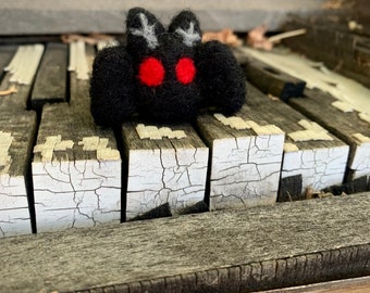 Needle Felted Mothman Figurine - Made to Order by Karen Watkins