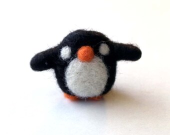 Needle Felted Penguin Miniature – Custom Color Tiny Figurine
