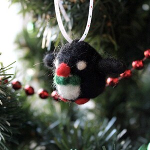 Penguin Felt Christmas Ornament - Felted Penguin Holiday Chrismas Ornaments - Bird Ornament - Cute Penguin Christmas Ornament