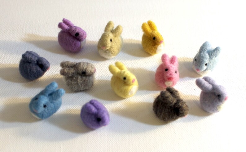 12 Felted Bunnies Easter - Made to Order - Set of a Dozen Needle Felt ...