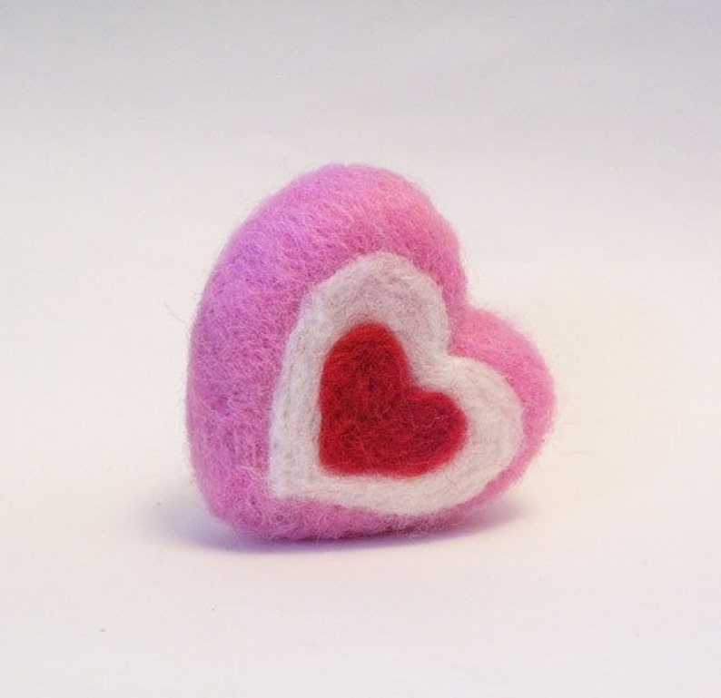 Needle Felted Tiny Valentines Day Heart Decoration Miniature Etsy