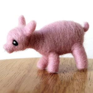 Needle Felted Piglet Figure - Pig Soft Sculpture - Made to Order - Felt Cute Piglet - Farm Animal Art Doll - Made to Order