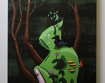 Biding Time - Canvas Print Wall Art of Original Painting by Karen Watkins