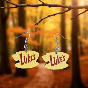 Luke&#39;s Earrings | Luke&#39;s coffee | Gilmore Gifts | Gilmore Party | Gilmore fan | Star Hallow Sign | Dangle Earrings | Statement Earrings