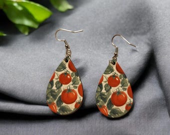 Tomato Earrings | Tomato Jewelry | Dangle Earrings | Statement Earrings | Tomato Gift | Tomato Girl | Fruit Earrings | Food Earrings
