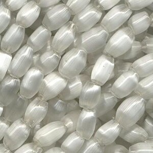 Vintage White Satin Hollow Glass Beads MOONGLOW Christmas Ornamental Embellishment lot