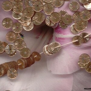Vintage French SEQUINS Gold pink Copper Ruffle Indent Metallic Paillettes lot 6mm Embellishments lot