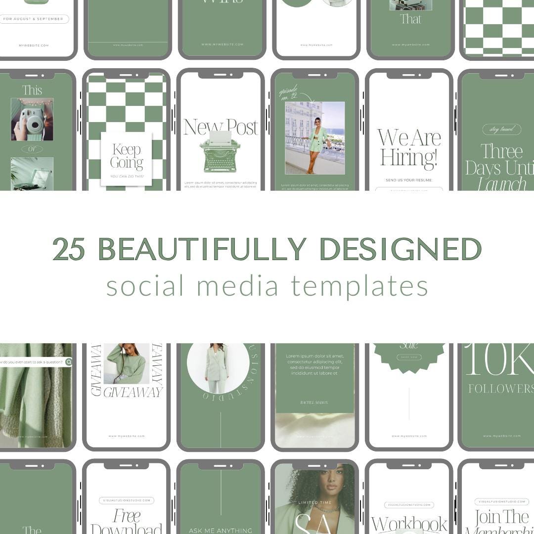 25 Elegant Social Media Templates Canva Instagram Posts (digital