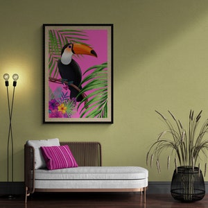 Tropischer Tukan druckbare Wandkunst Paradiesvogel Poster Wohnkultur
