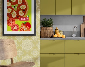 Italian Pizza Poster: Fresh Tomato Kitchen Wall Art (Digital Download)
