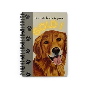 Cuaderno de espiral, con temática de golden retriever, rayado