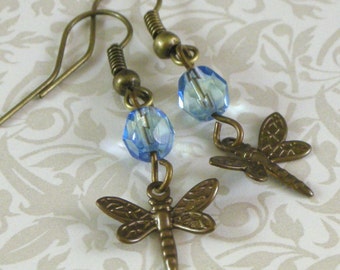 Dragonfly Earrings - Blue