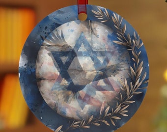 Peace of Jerusalem Metal Ornaments, Hanukkah Decor, Jewish Holiday Gift, Christmas Tree Decoration, Unique Tree Ornaments
