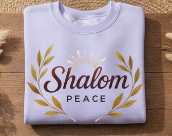 SHALOM(Peace) Christian Faith Sweatshirt, Cozy Jumper, Inspirational Religious Top, Unisex Pullover - Religious Sweatshirt, Cozy Religious
