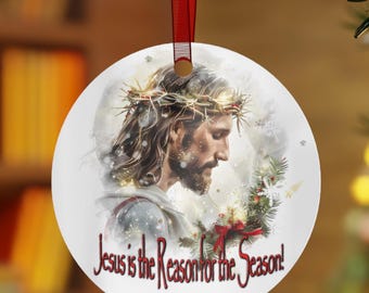 Jesus Christmas Ornaments, Religious Holiday Decorations, Personalized Gifts, Religious Gift Ideas, 2024 Keepsake