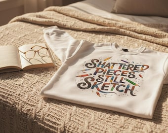 Faith Unisex Sweatshirt, 'Shattered Pieces Still Sketch' Cozy Jumper, Inspirational Top, Cozy & comfortable