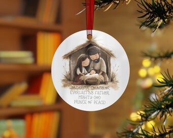 Handcrafted Metal Ornaments for Christmas, Personalized Holiday Decor, Keepsake Gifts, Unique Gift for Family, Religious Ornaments