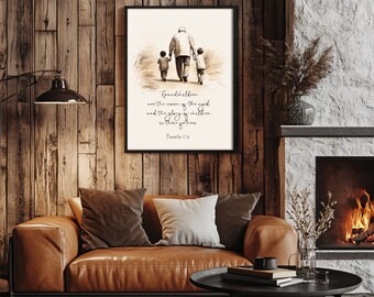 Heartwarming Grandchildren Wall Art Printable - Instant Download Digital Art for Home Decor