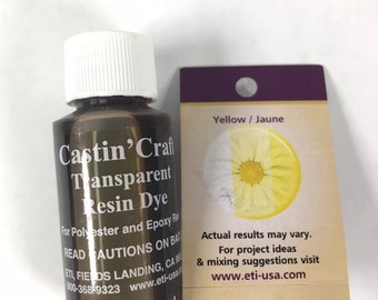 Yellow Transparent 29ml Dye Colorant Resin Epoxy Tint Castin' Craft