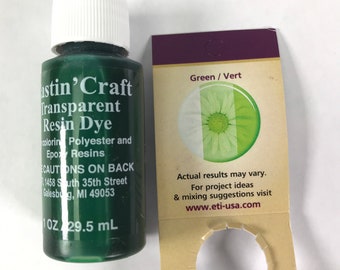 Green Transparent 29ml Dye Colorant Resin Epoxy Tint Castin' Craft