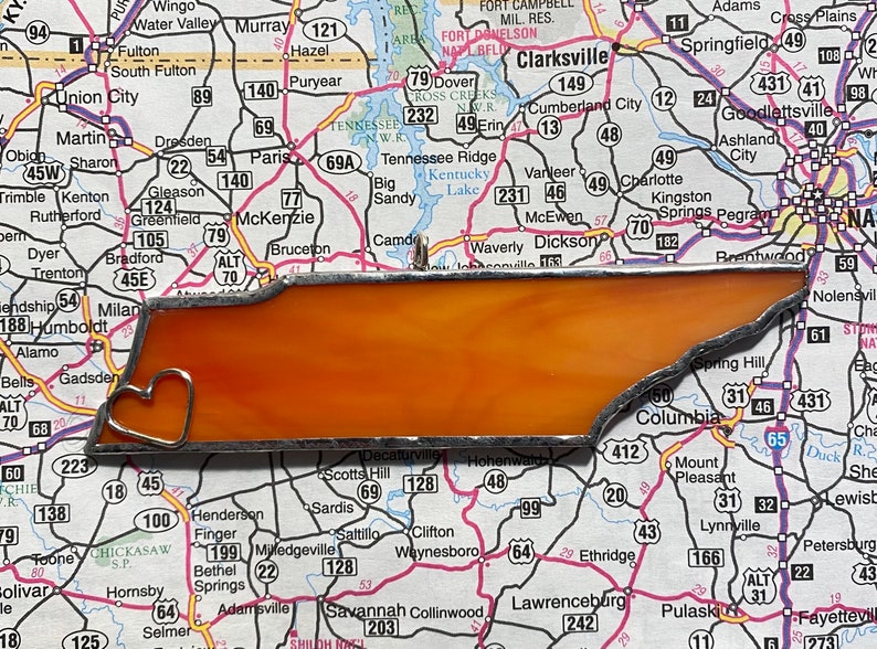 Tennessee State Stained Glass Ornament or Window Sun Catcher Etsy