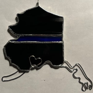 Police Blue Line Your State Stained Glass Ornament or Window image 6