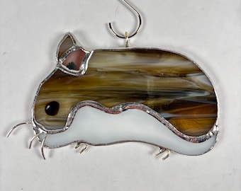 Hamster 3.25" Ornament Suncatcher Stained Glass