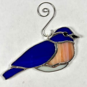 Eastern Bluebird 4" Ornament Suncatcher Stained Glass