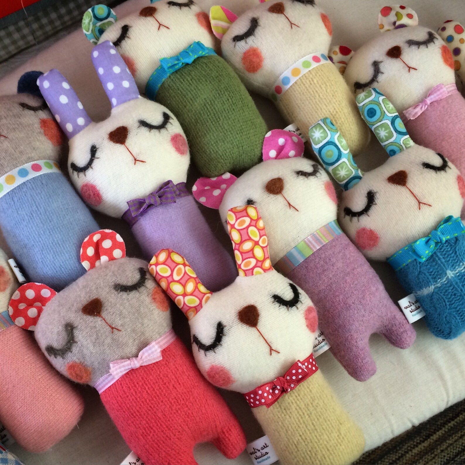 Eco Friendly Plush Baby Rattle- Needlefelted and Stitched Patchwork ...