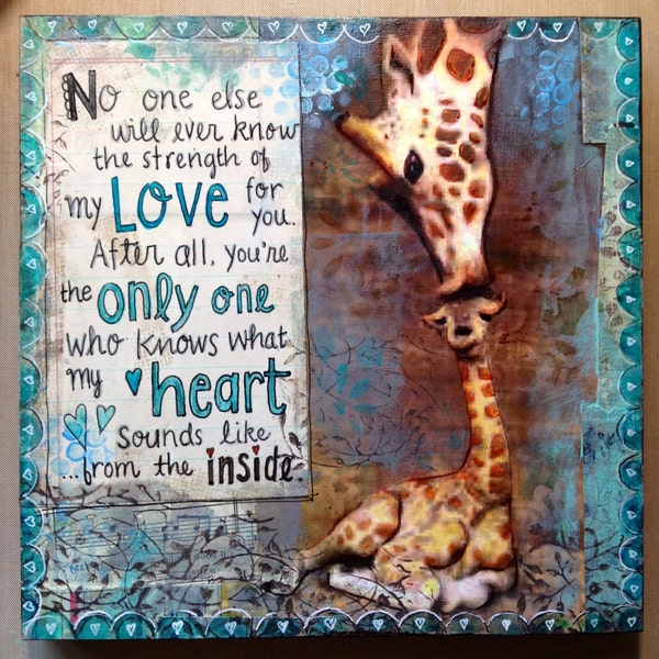 Giraffe Baby Art Print – ValsArtStudio Nursery Decor