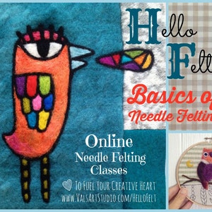 Hello Felt Presents INTRO to Needle Felting Class: Learn the BASICS of Needle Felting Take an online class at YOUR pace with Val Hebert image 1