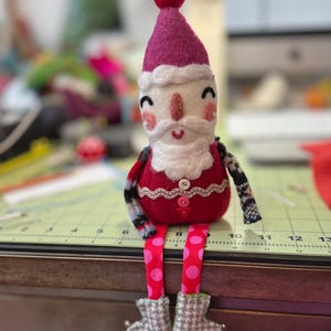 Eco-Friendly Plush Nordic Style Loveable Elf Doll - Choose Your Favorite Doll - Needlefelted Collectible Doll by Val's Art Studio red polka dot legs