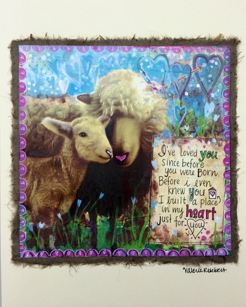 Greeting Card For Beloved Baby I've Loved You Since Before You Were Born Print of my Original Mixed Media Art by Vals Art Studio image 4