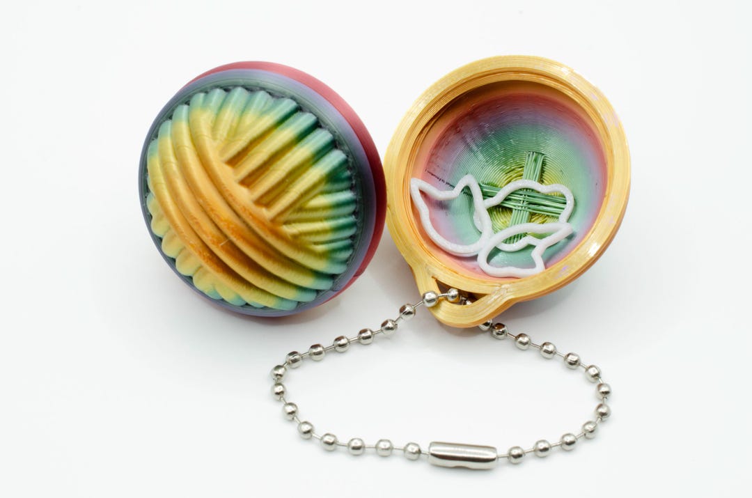 Small Keychain Container Mini Yarn Ball Keychain Container - Etsy