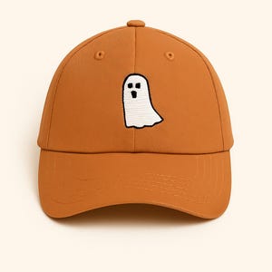 Ghost Embroidered Hat, Cute Halloween Boo Cap, Spooky Season Fall Hat, Trick or Treat Ghost Design, Autumn Pumpkin Hat, Halloween Gift