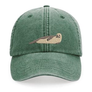 Cute Seal Embroidered Vintage Cap, 100% Brushed Cotton, Ocean Sea Water Hat, Summer Style, Adjustable Baseball Cap, Free Delivery