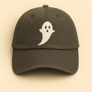 Embroidered Ghost Hat, Custom Ghost Baseball Cap, Spooky Halloween Cap, Cute Ghost Dad Hat, Ghost Gift for Men Women, Gothic Cap